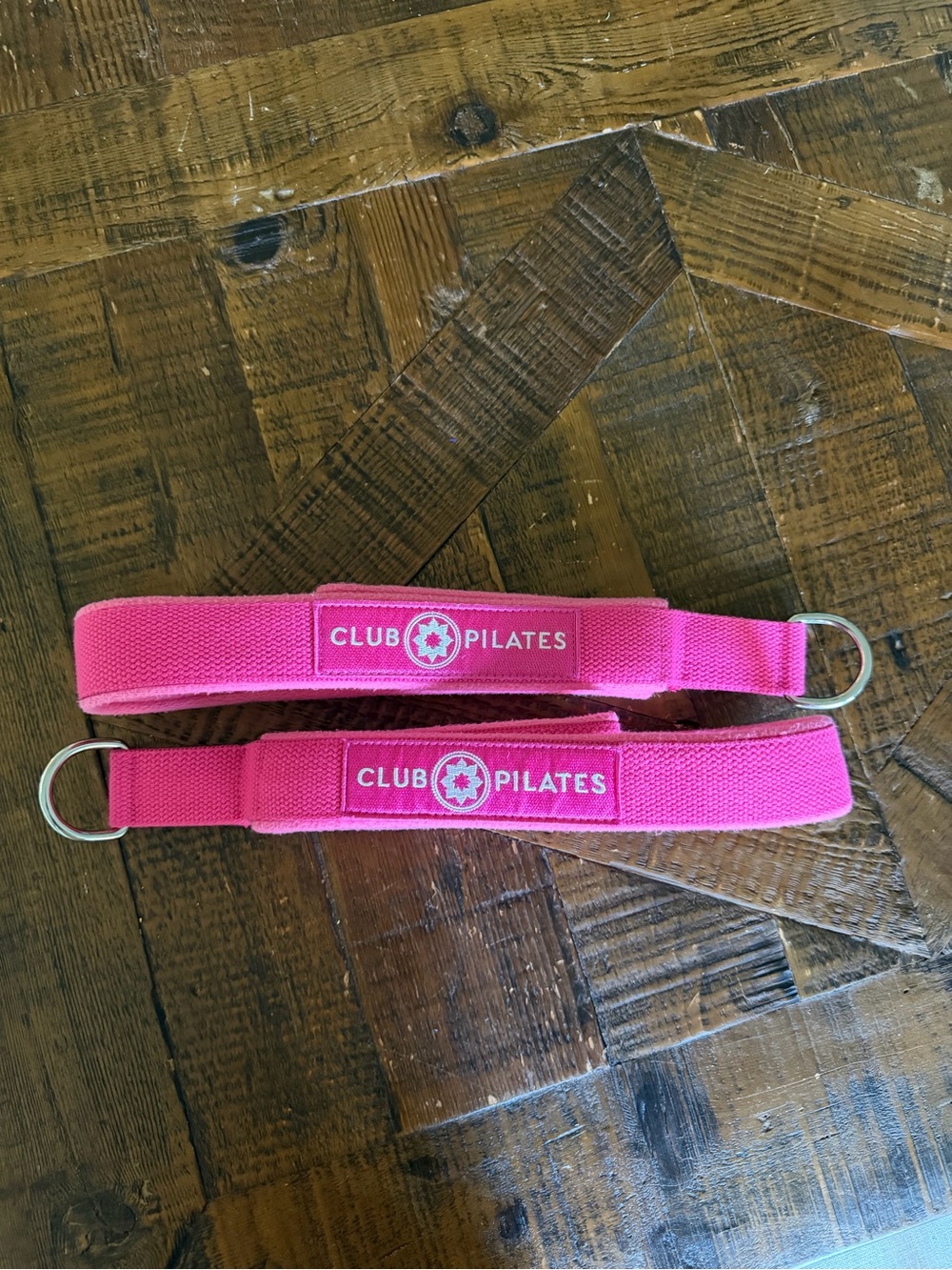 Club Pilates Hot Pink Reformer Strap Set-EUC